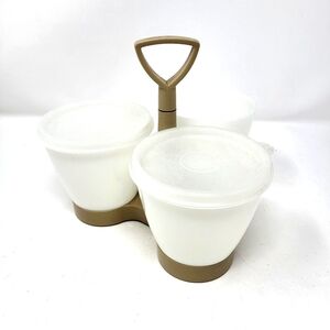 Vintage Tupperware Condiment Caddy Almond‎
